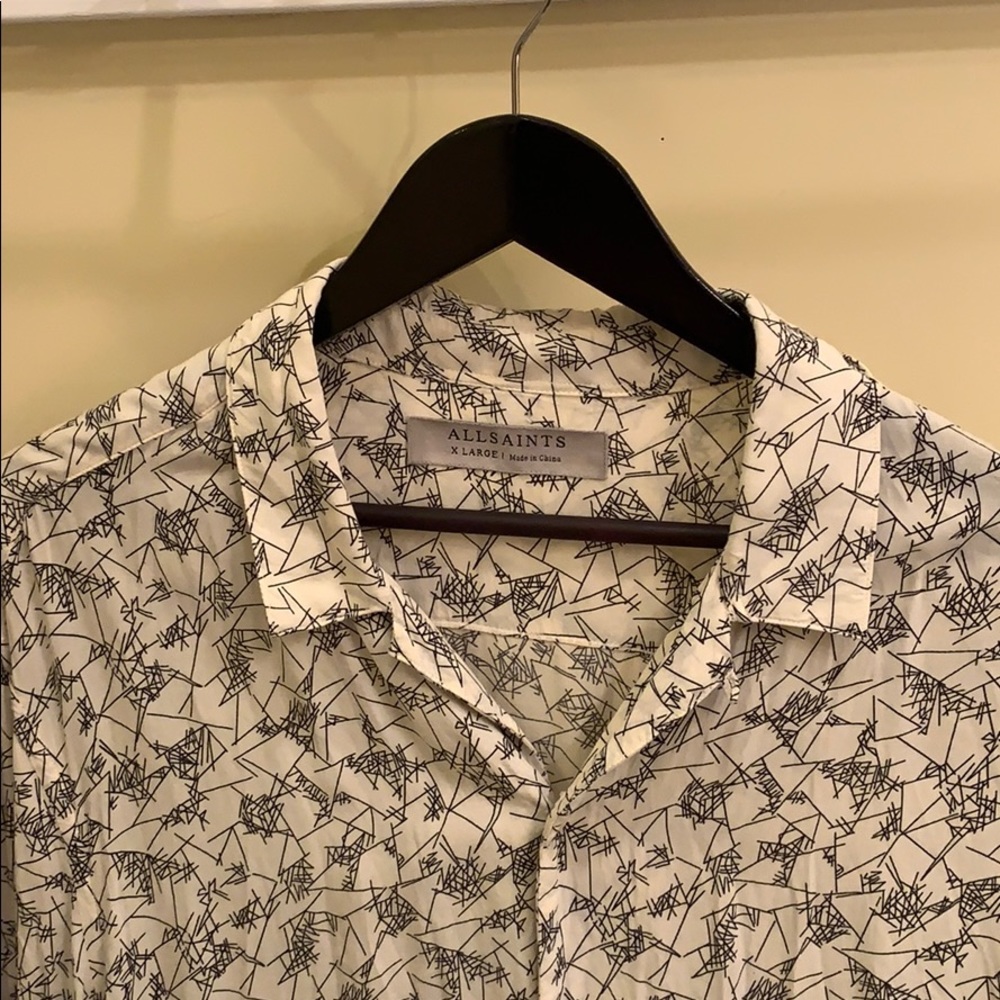 All Saints short sleeve button down XL